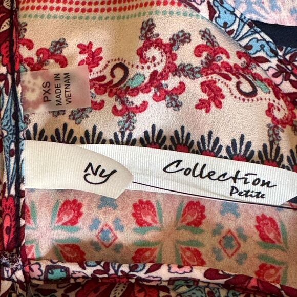 NY Collection Petite Blouse Women Floral Paisley Boho size Petite XS - Picture 4 of 11